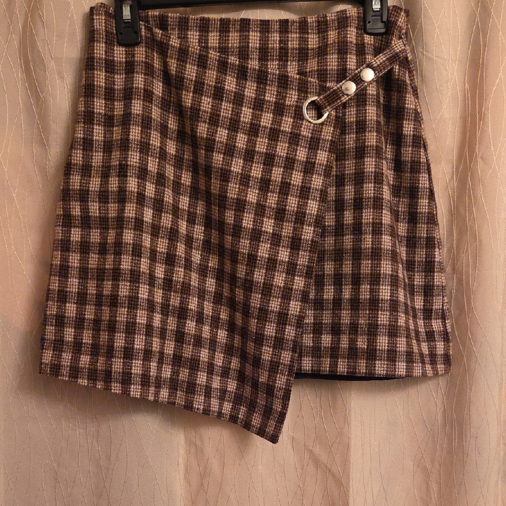 Miami Brown Checkered Mini‎ Skirt